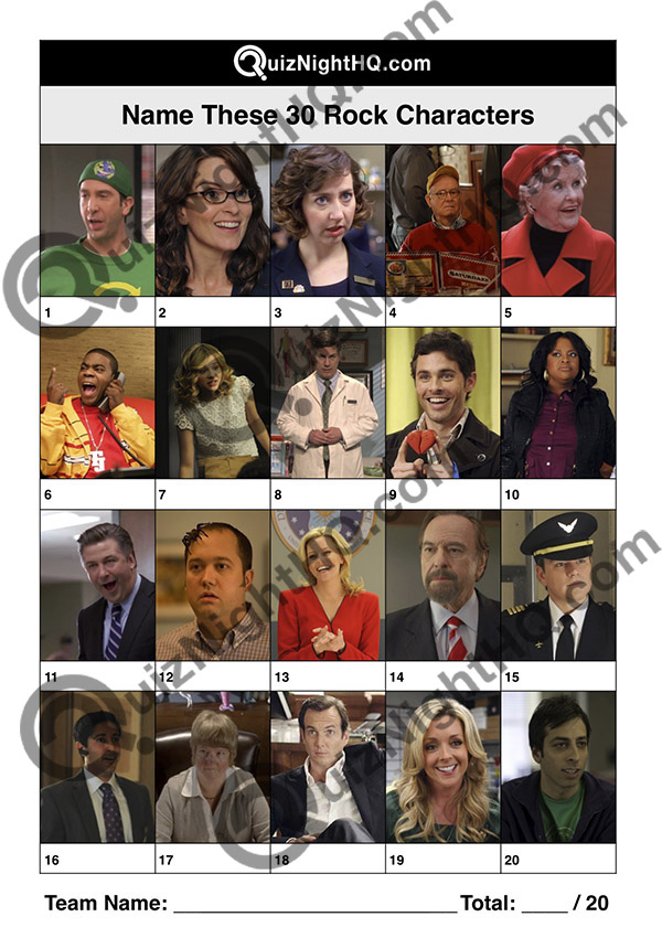 30 rock tv show characters picture trivia round