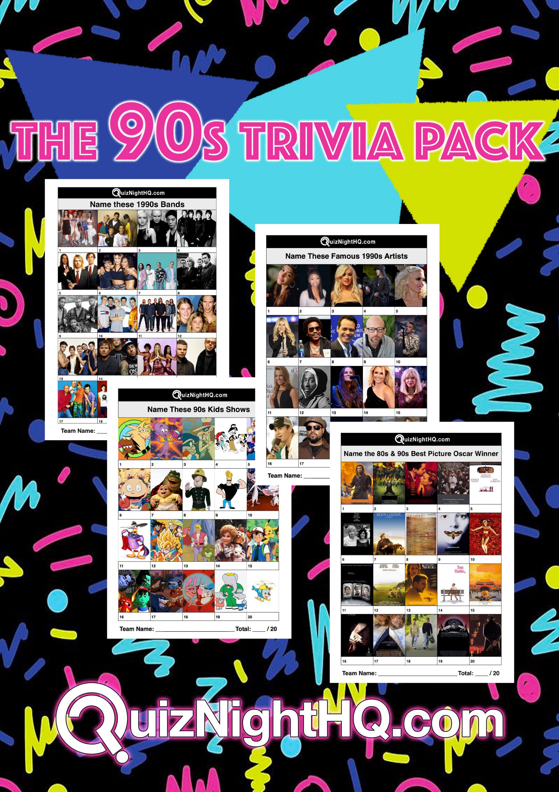 90s Trivia 4 Pack Quiznighthq
