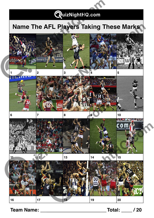 afl marks famous players trivia picture round