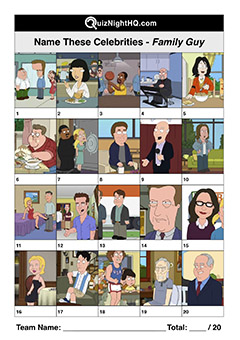 trivia picture round family guy famous celebrities