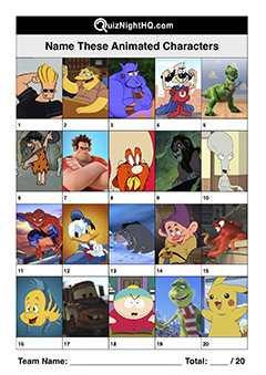animation characters tv movies picture trivia round