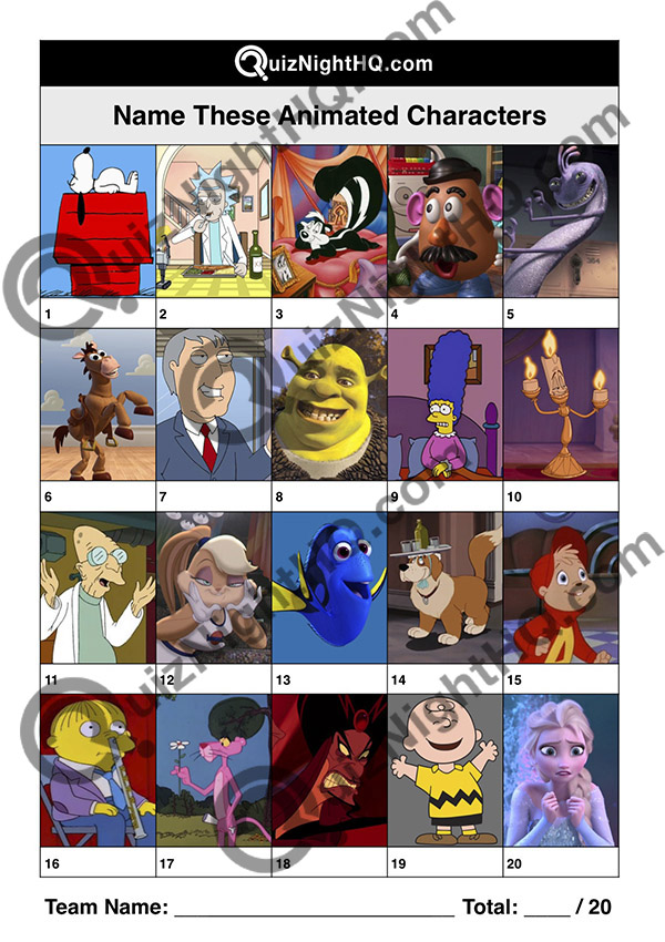 animation characters tv movies picture trivia round
