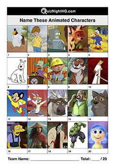 animated cartoon characters trivia quiz round