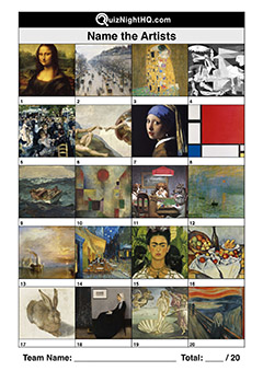 name artwork trivia art artist picture quiz