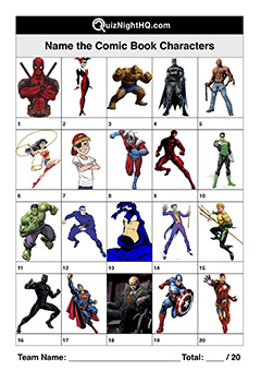 superhero comic book character trivia quiz