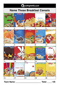 breakfast cereals american picture trivia round
