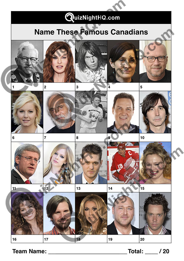 famous faces canada picture quiz round