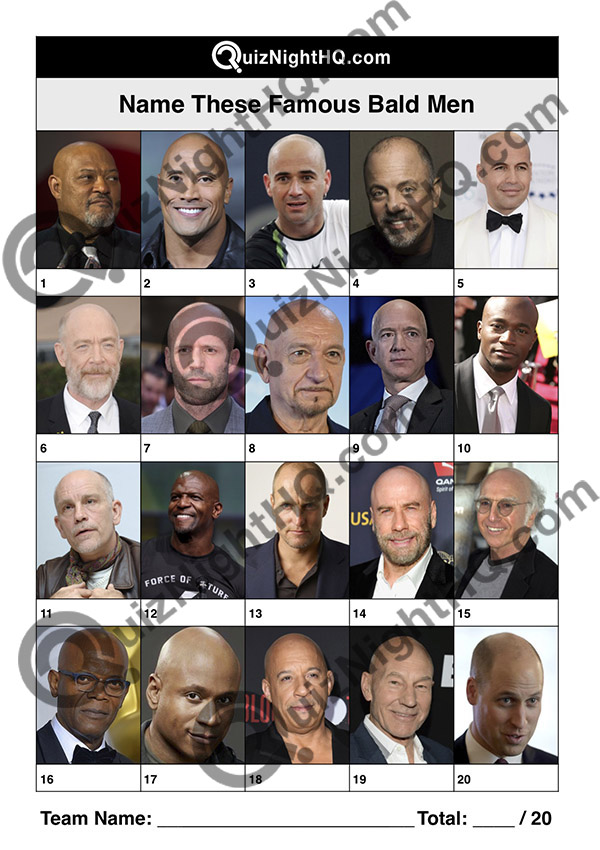 famous bald men trivia picture round