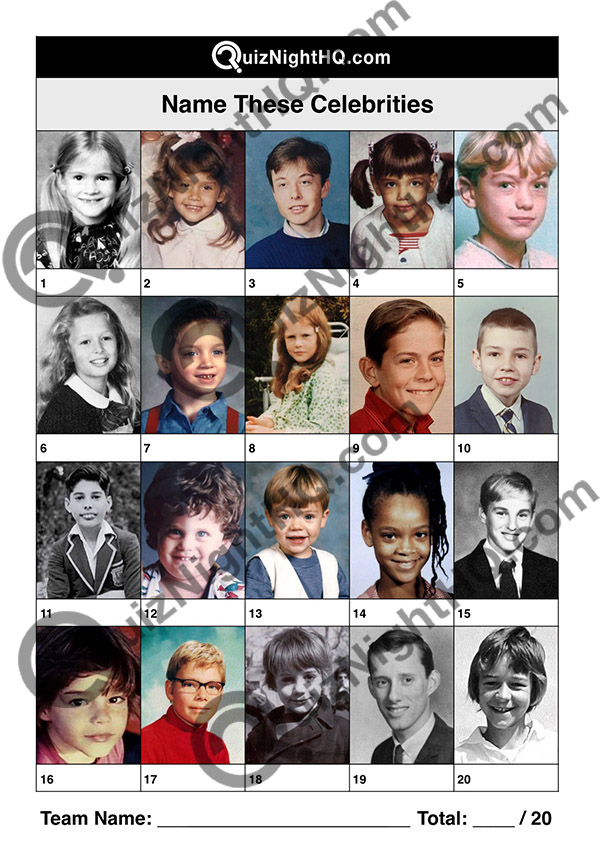 celebrities as kids trivia picture round