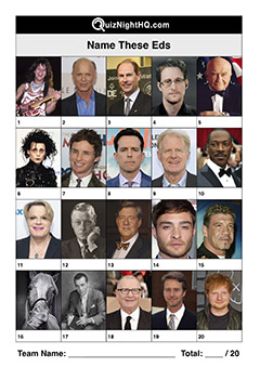 famous faces people named ed trivia picture round