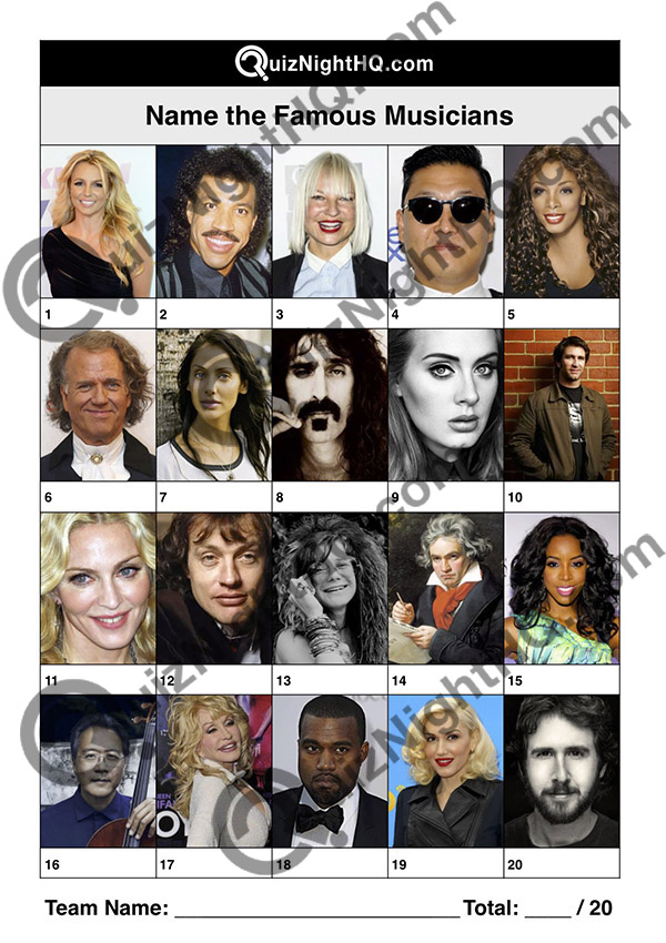 music trivia round famous musicians quiz