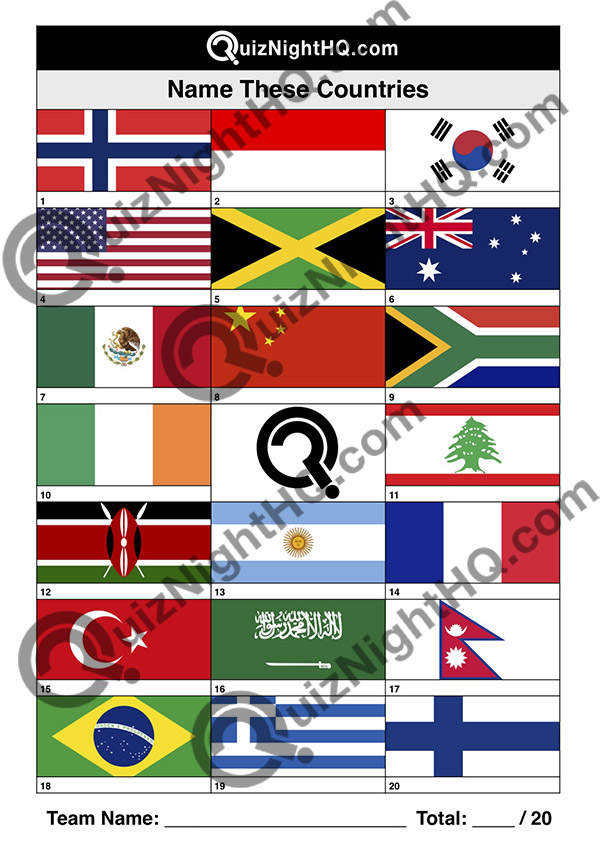 flags countries world picture trivia quiz