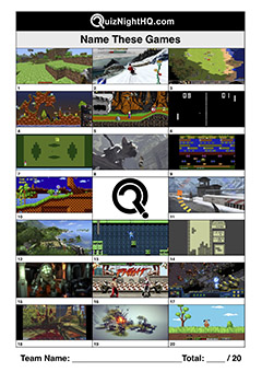 Gamer screenshots computer games picture trivia round