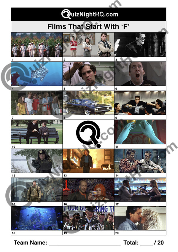 movie screenshot trivia films starting with f quiz