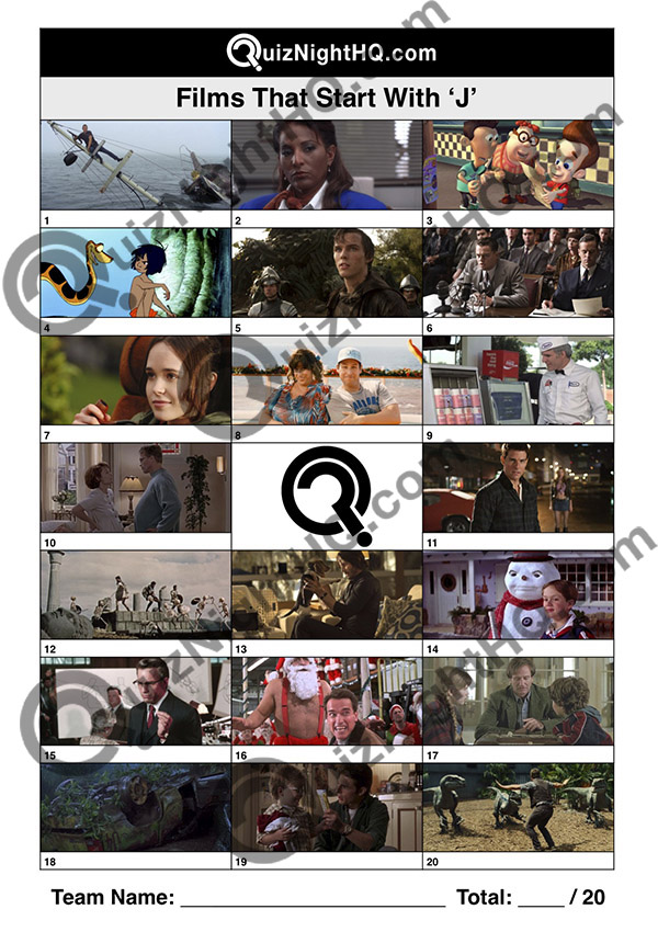 movie screenshot trivia films starting with j quiz