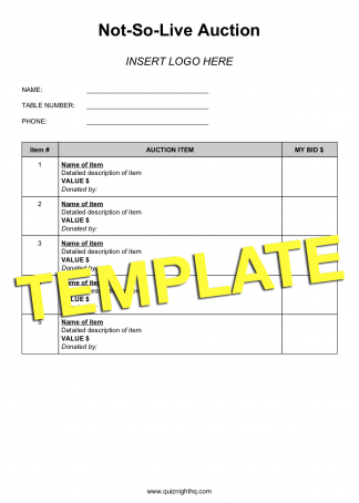 Not-So-Live Auction Template