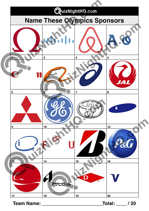 olympic games sponsor company logos quiz