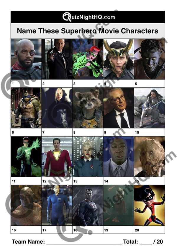superhero movies characters trivia question round