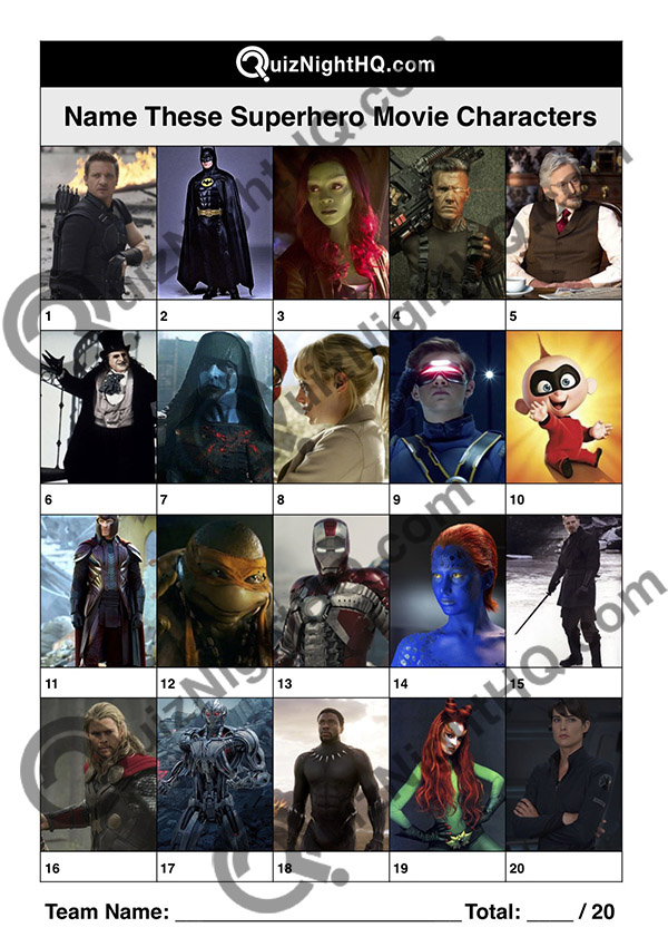 superhero movie characters villain films picture trivia round
