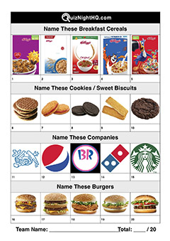trivia jumble cereal cookies logos burgers picture round