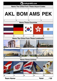airlines flags airports cities picture trivia quiz