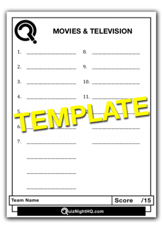Trivia Round Question Sheet Template