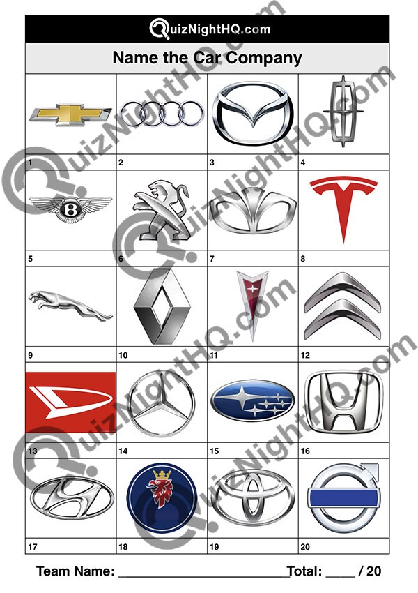 car company logos 001 questions
