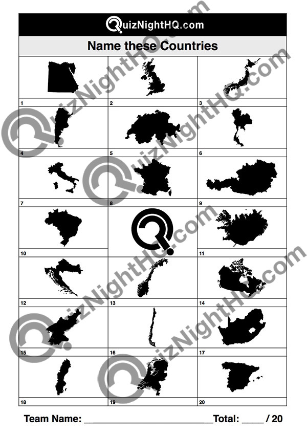 maps country silhouette outline trivia picture round
