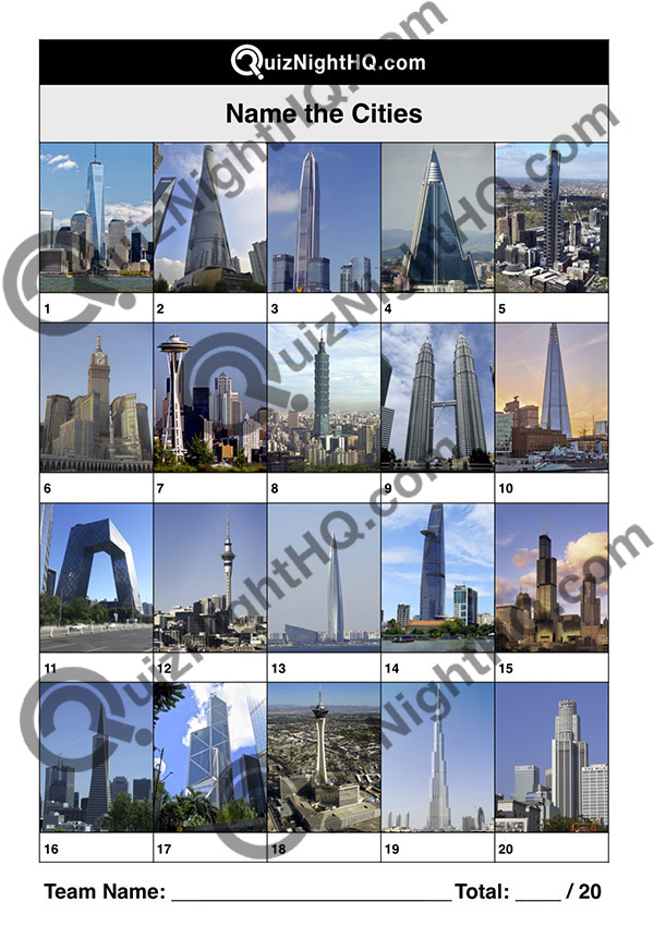 skyscrapers name the cities quiz picture round